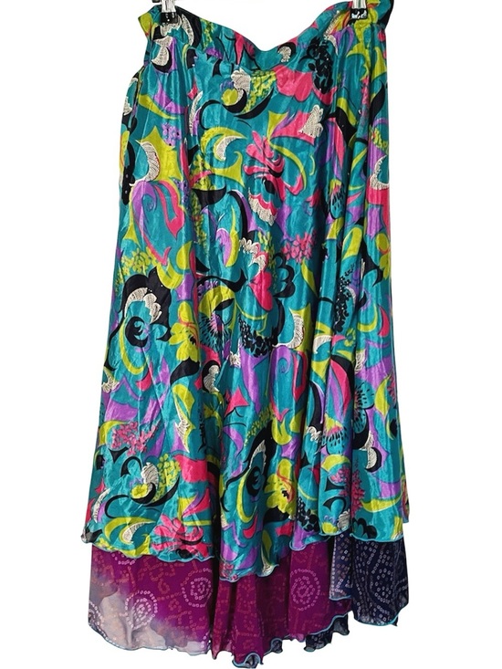 Evez Dresses & Skirts - EVEZ Silk Blend Layered Wrap Skirt